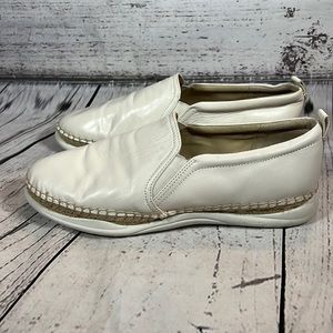 Sam Edelman White Leather Slip On Espadrille